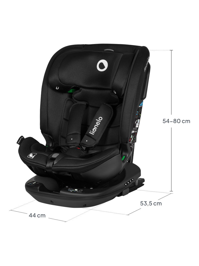 Autostoel 40-150 cm LIONELO Bastiaan RWF i-Size – 360° draaibare basis – ISOFIX – Groep 0/1/2/3 Zwart - Kiabi