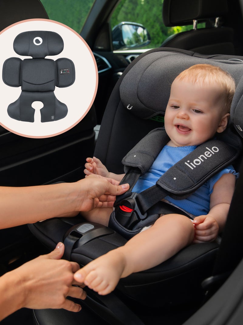 Autostoel 40-150 cm LIONELO Bastiaan RWF i-Size – 360° draaibare basis – ISOFIX – Groep 0/1/2/3 Zwart Grijs - Kiabi