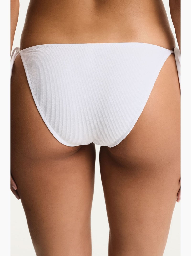 Ava bikinibroekje met structuur en middelhoge taille penti Wit - Kiabi