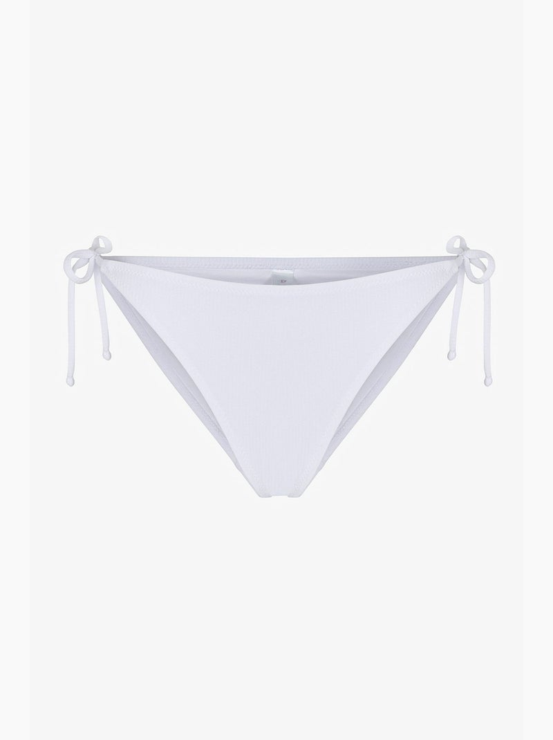 Ava bikinibroekje met structuur en middelhoge taille penti Wit - Kiabi