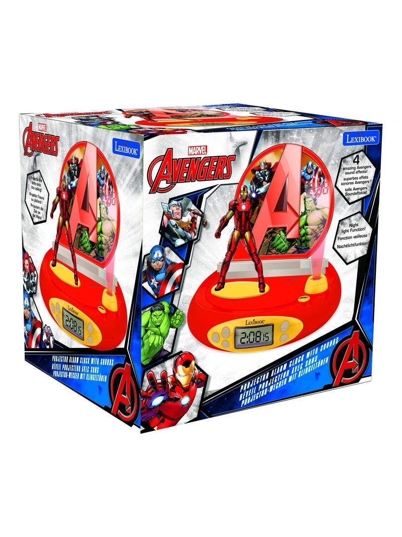Avengers 3d iron man projectorklok met magische geluiden Rood - Kiabi