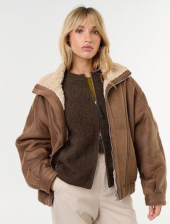 Aviatorjas met schapenvachtlook