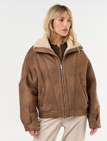 Aviatorjas met schapenvachtlook