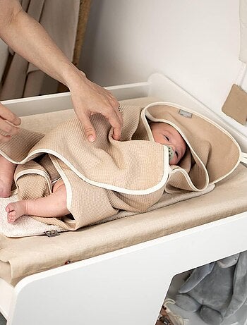 Baby badcape van honingraatkatoen