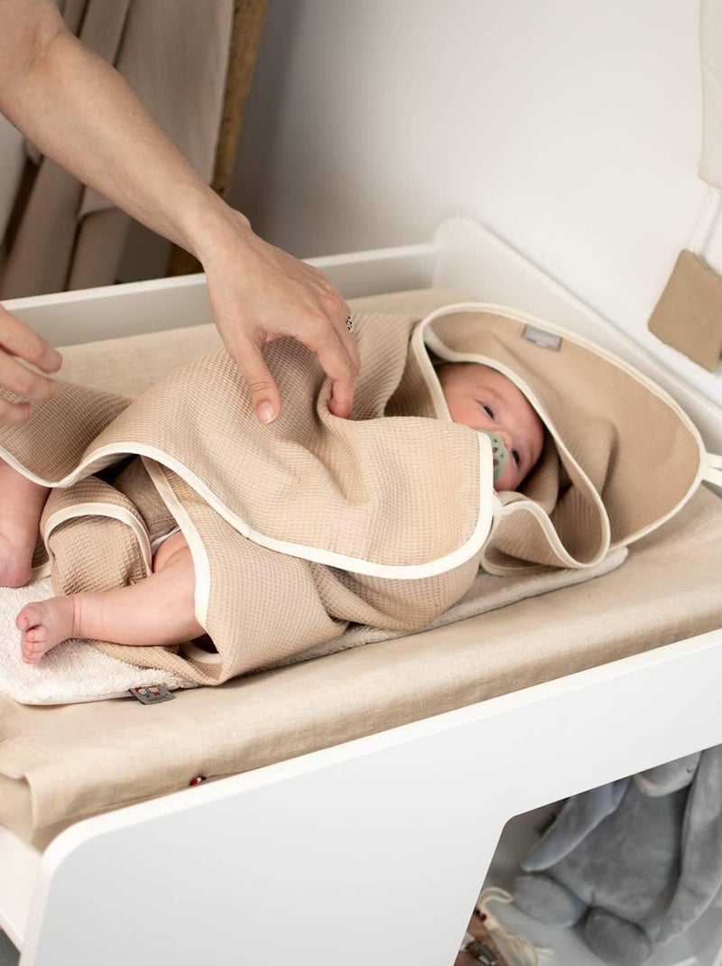 Baby badcape van honingraatkatoen Ecru - Kiabi