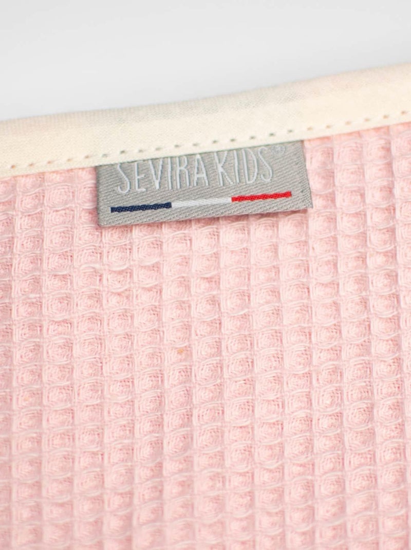 Baby badcape van honingraatkatoen Roze - Kiabi