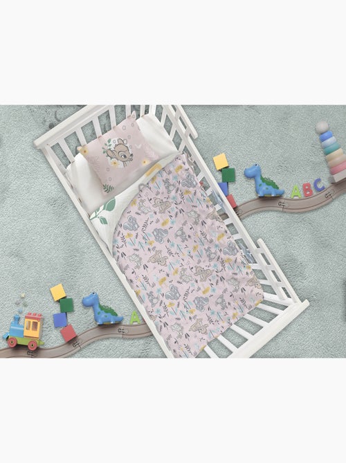 Baby Beddengoed Disney Bambi 100x140cm + Kussensloop 40x60cm – Bloemen Woud Pastel – 100% Katoen - Kiabi Baby Beddengoed Disney Bambi 100x140cm + Kussensloop 40x60cm – Bloemen Woud Pastel – 100% Katoen - Kiabi