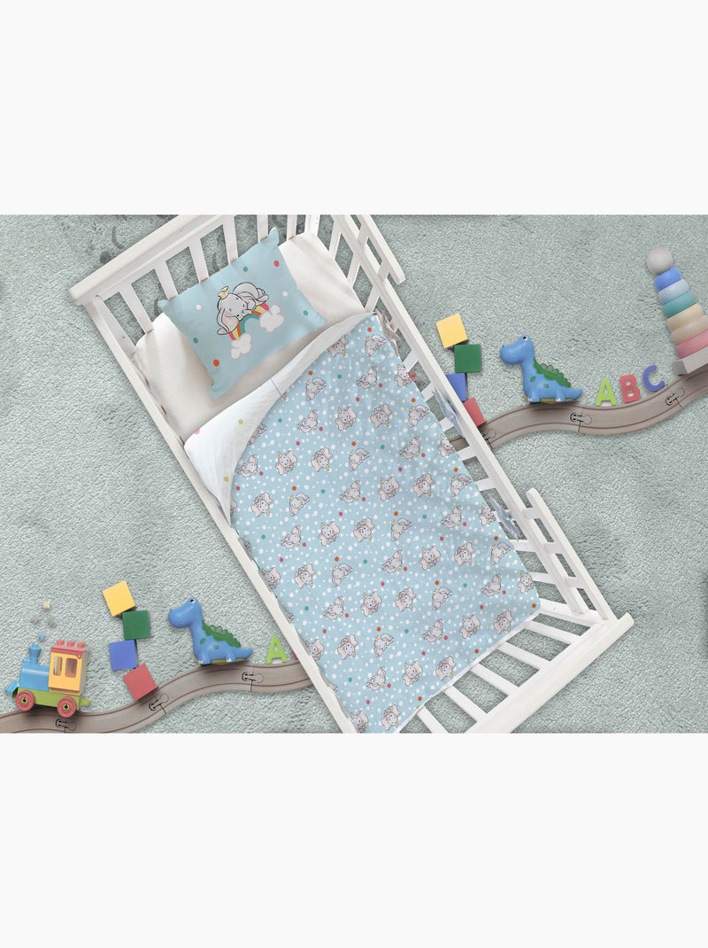 Baby Beddengoed Disney Dumbo 100x140cm + Kussensloop 40x60cm – 100% Katoen Beige/Wit - Kiabi