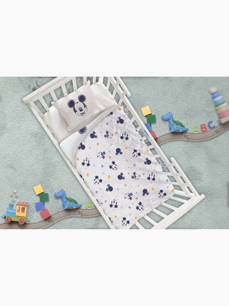 Baby Beddengoed Disney Mickey Mouse 100x140cm + Kussensloop 40x60cm  – 100% Katoen Beige - Kiabi