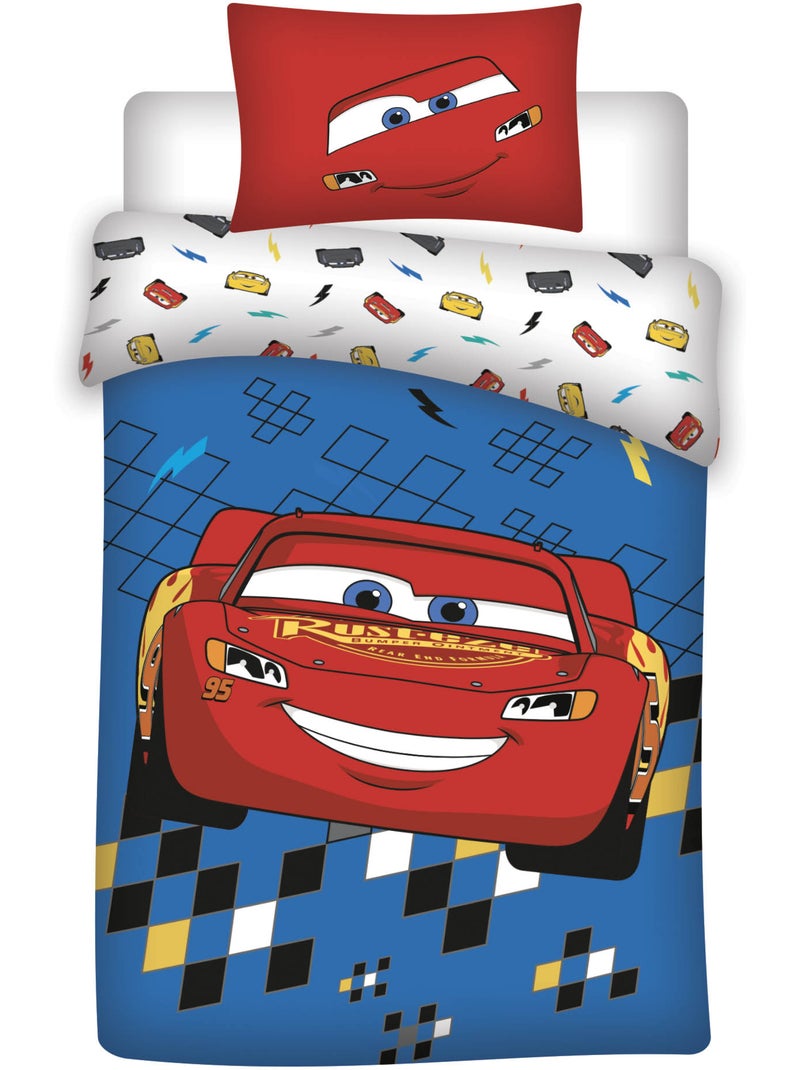 Baby Beddengoed Disney Pixar Cars Bliksem McQueen 100x140cm + 40x60cm – 100 Zwart Blauw - Kiabi