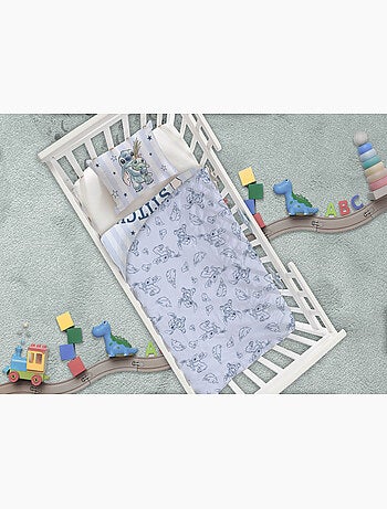 Baby Beddengoed Disney Stitch 100x140cm + Kussensloop 40x60cm – Zachte Blauwe Strepen – 100% Katoen