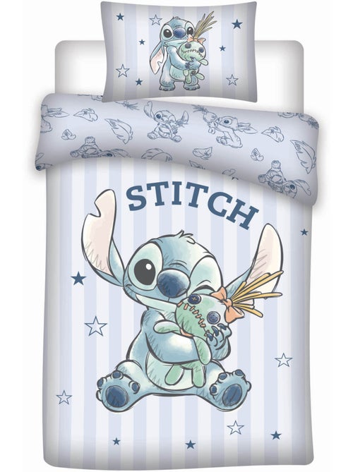 Baby Beddengoed Disney Stitch 100x140cm + Kussensloop 40x60cm – Zachte Blauwe Strepen – 100% Katoen - Kiabi Baby Beddengoed Disney Stitch 100x140cm + Kussensloop 40x60cm – Zachte Blauwe Strepen – 100% Katoen - Kiabi