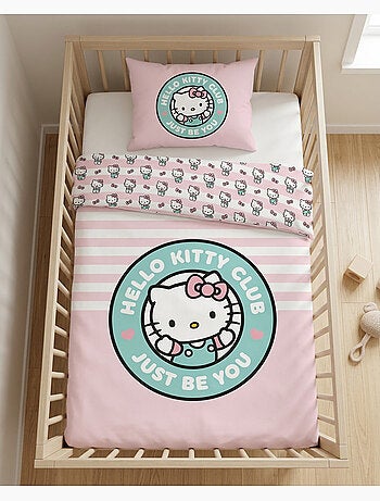 Baby Beddengoed Hello Kitty 100x140cm + Kussensloop 40x60cm 100% Katoen – Officiële Sanrio Licentie