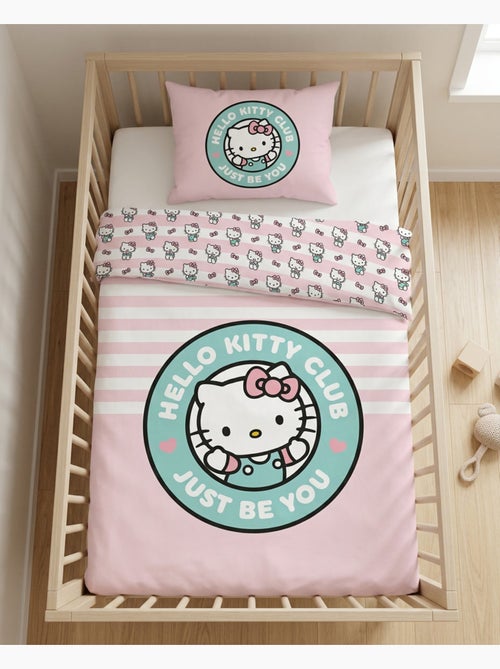 Baby Beddengoed Hello Kitty 100x140cm + Kussensloop 40x60cm 100% Katoen – Officiële Sanrio Licentie - Kiabi