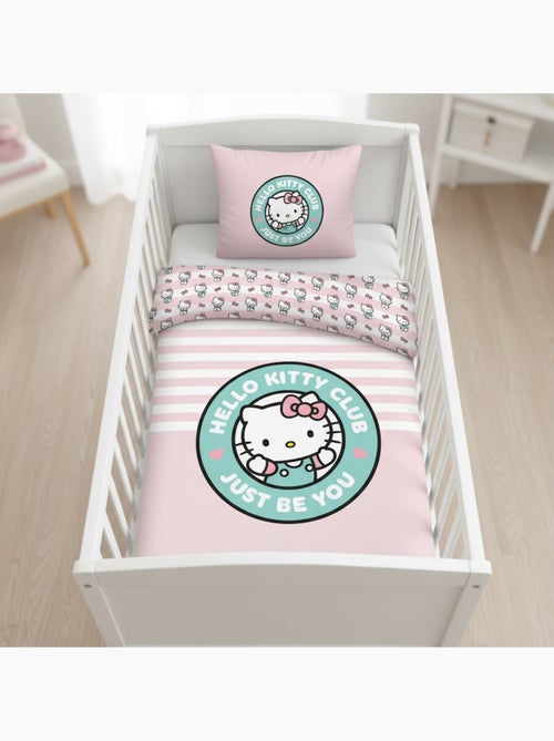 Baby Beddengoed Hello Kitty 100x140cm + Kussensloop 40x60cm 100% Katoen – Officiële Sanrio Licentie - Kiabi