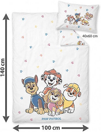 Baby Beddengoed PAW Patrol 100x140cm + Kussensloop 40x60cm – 100% Katoen