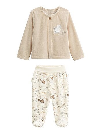 Baby fluwelen vest en broekje, câlins