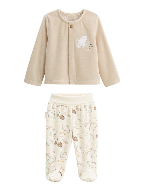 Baby fluwelen vest en broekje, Câlins - Kiabi