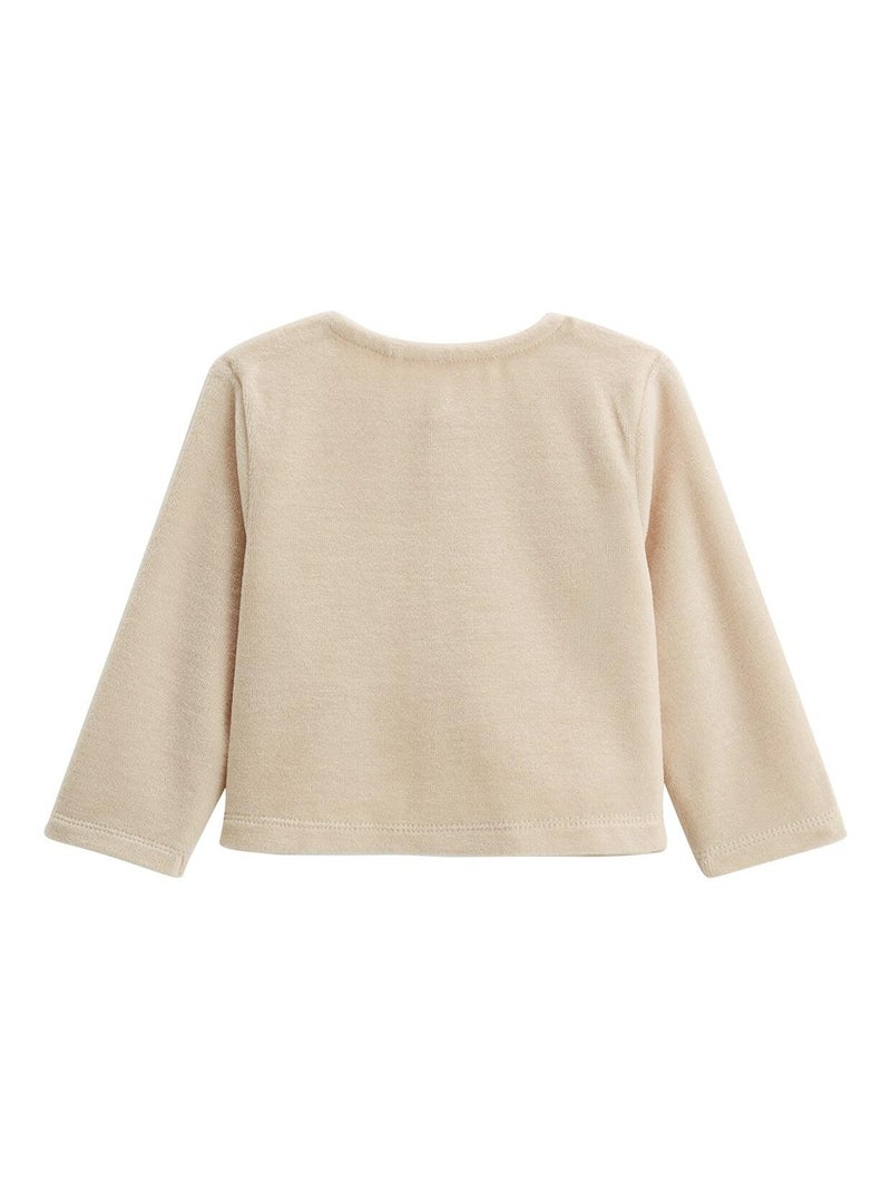 Baby fluwelen vest en broekje, Câlins Ecru - Kiabi