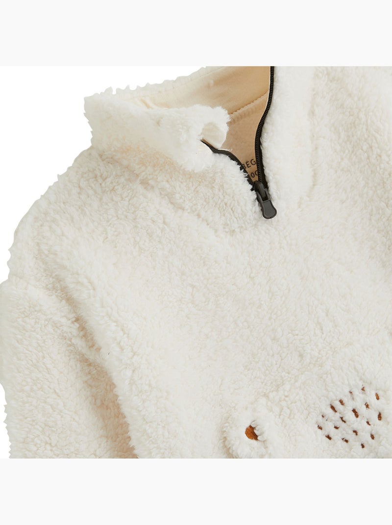 Baby Ginkgo Sherpa Sweatshirt en Broek Set Groen - Kiabi
