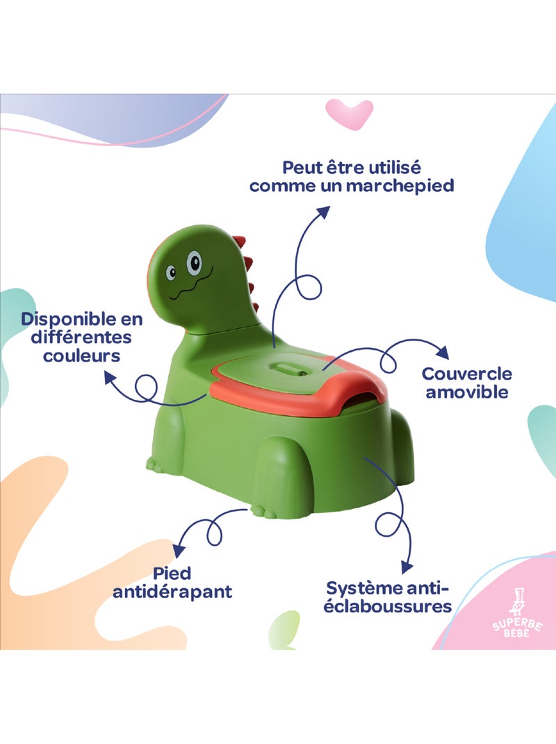 Baby oefenpotje - DINO | SUPERBE BEBE Groen/Oranje - Kiabi