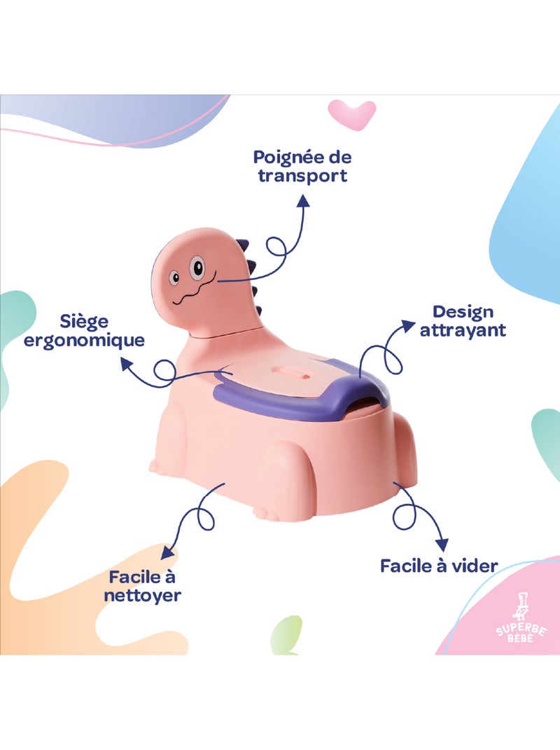 Baby oefenpotje - DINO | SUPERBE BEBE Roze pastel - Kiabi