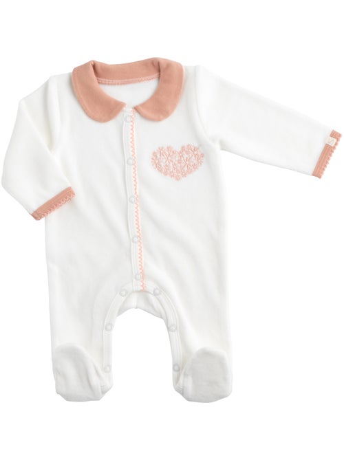 Baby-pyjama met fluwelen kraag - Kiabi