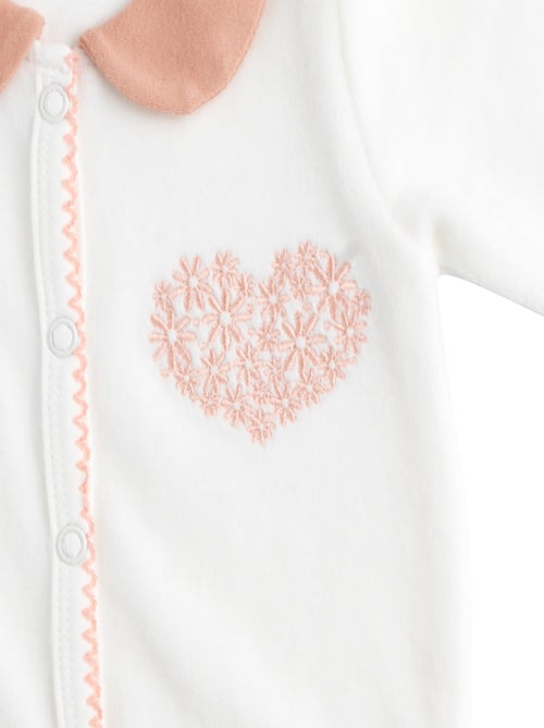 Baby-pyjama met fluwelen kraag - Kiabi