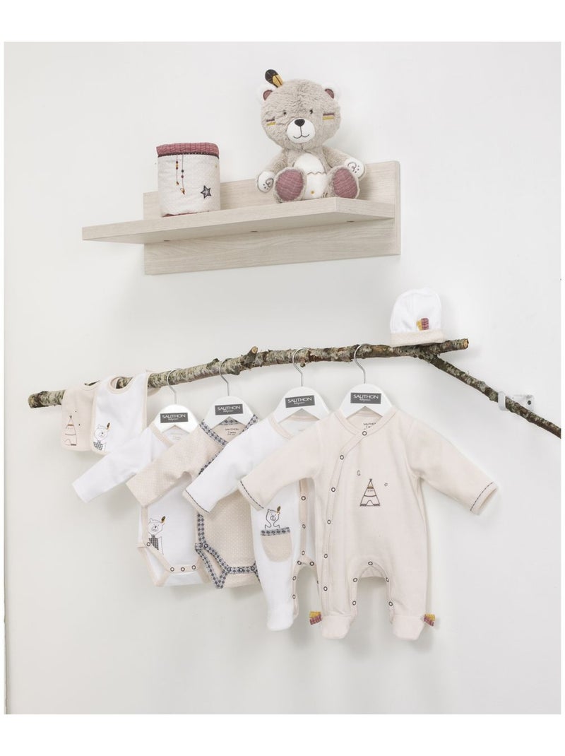 Baby-pyjama met lange mouwen van fluweel Beige - Kiabi