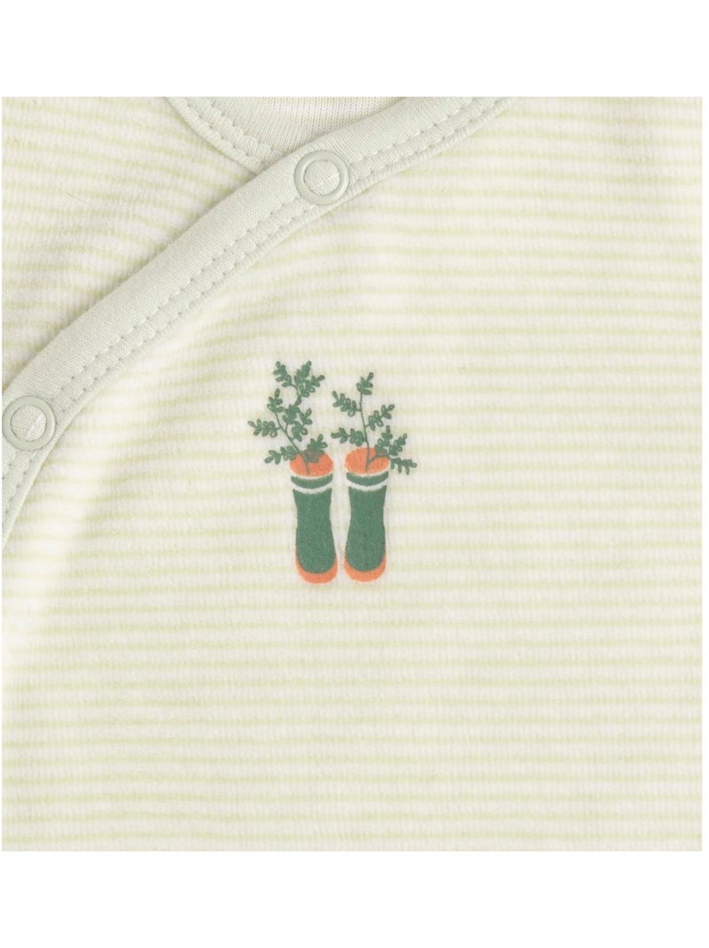 Baby-pyjama met lange mouwen van fluweel Groen - Kiabi