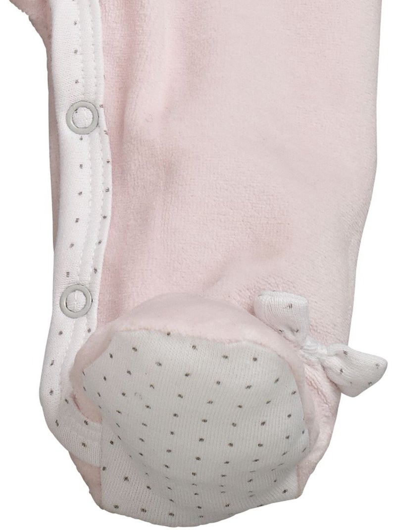 Baby-pyjama met lange mouwen van fluweel Roze - Kiabi