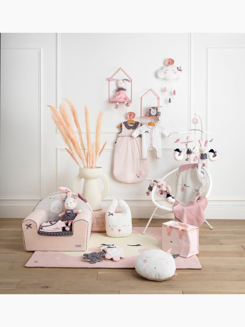 Baby-pyjama met lange mouwen van fluweel Roze - Kiabi