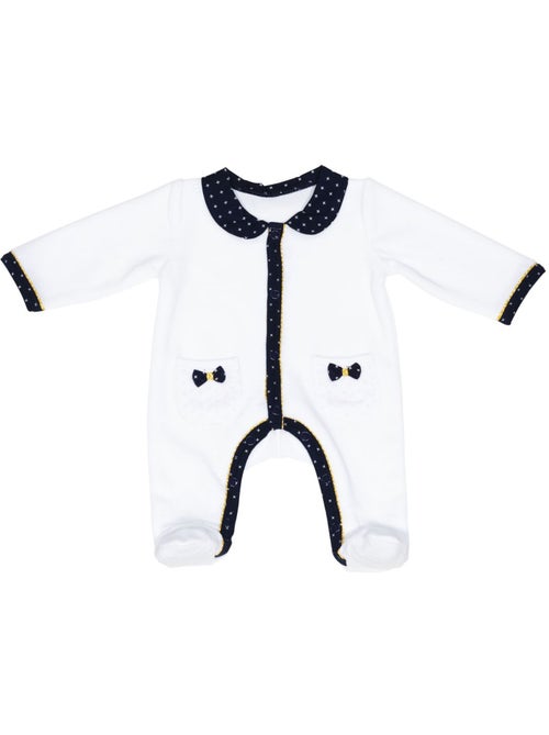 Baby-pyjama met lange mouwen van fluweel - Kiabi
