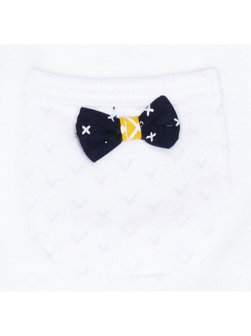 Baby-pyjama met lange mouwen van fluweel Wit Blauw - Kiabi