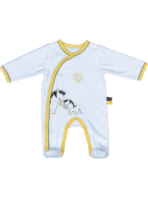 Baby-pyjama met lange mouwen van fluweel - Kiabi
