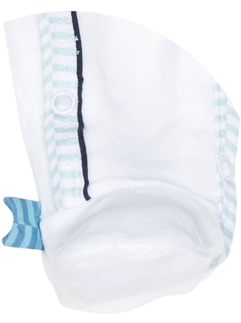 Baby-pyjama met lange mouwen van fluweel Wit Hemelsblauw - Kiabi