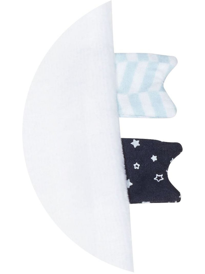 Baby-pyjama met lange mouwen van fluweel Wit Marineblauw - Kiabi