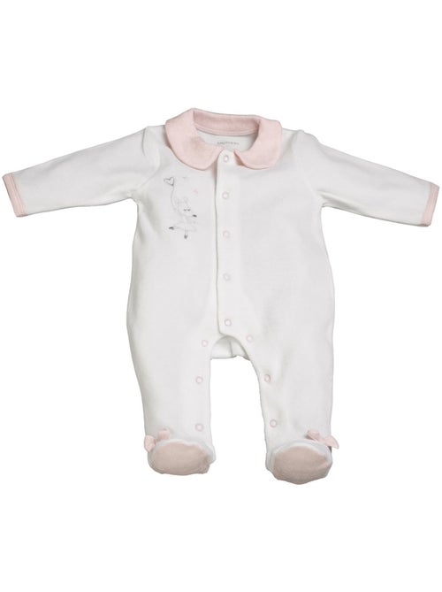 Baby-pyjama met lange mouwen van fluweel - Kiabi