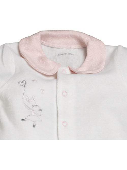 Baby-pyjama met lange mouwen van fluweel - Kiabi