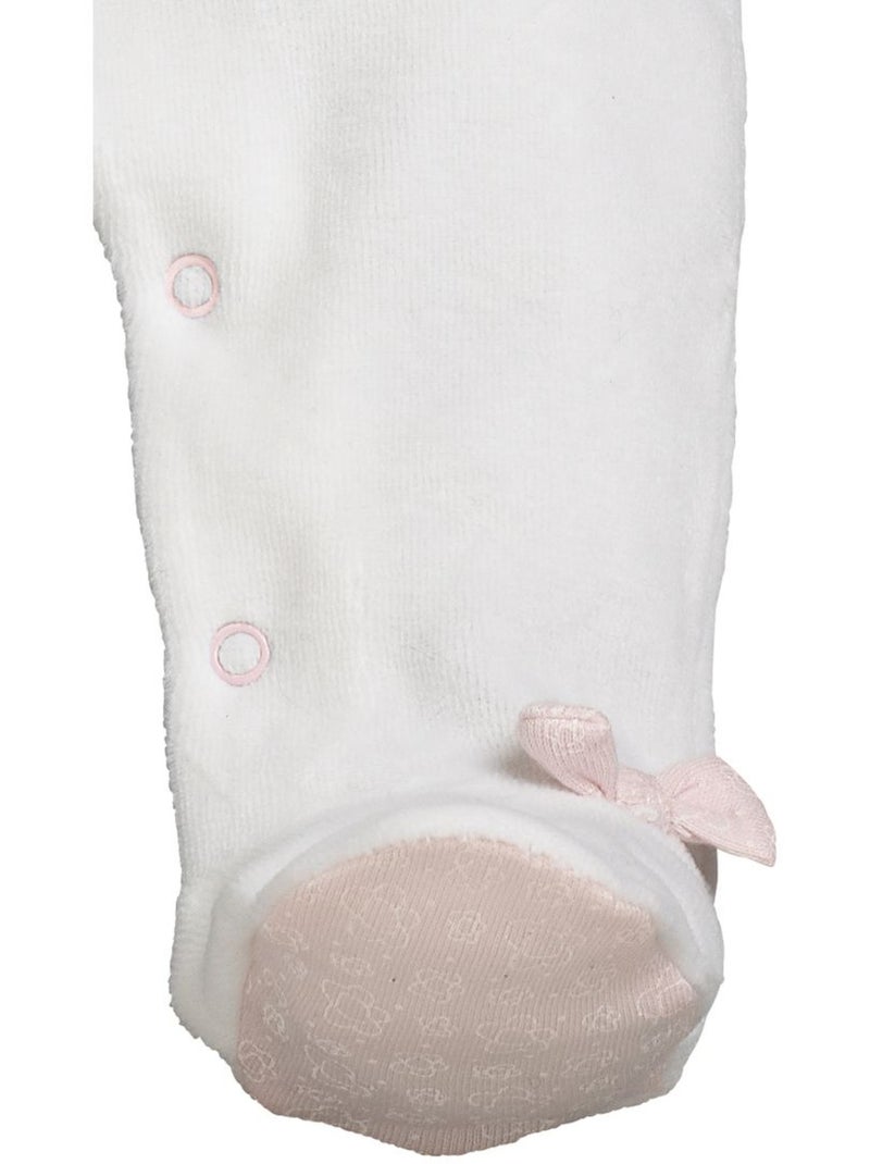 Baby-pyjama met lange mouwen van fluweel Wit - Kiabi