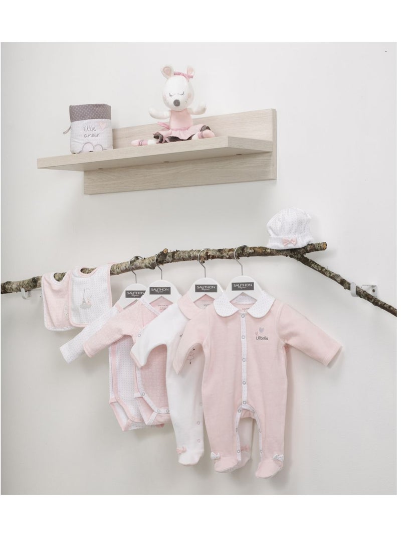 Baby-pyjama met lange mouwen van fluweel Wit - Kiabi