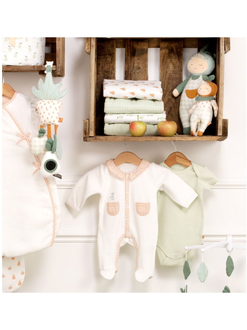 Baby-pyjama met lange mouwen van fluweel Wit - Kiabi