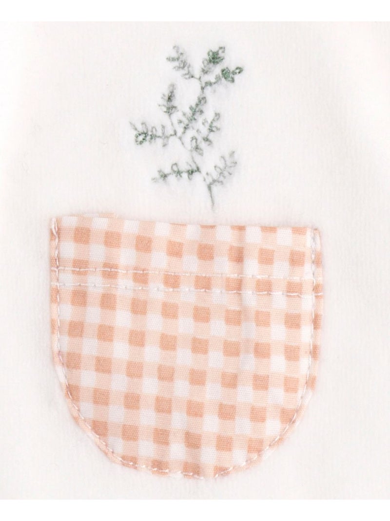 Baby-pyjama met lange mouwen van fluweel Wit - Kiabi
