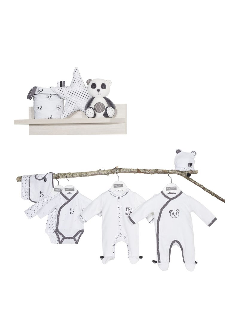Baby-pyjama met lange mouwen van fluweel Wit - Kiabi