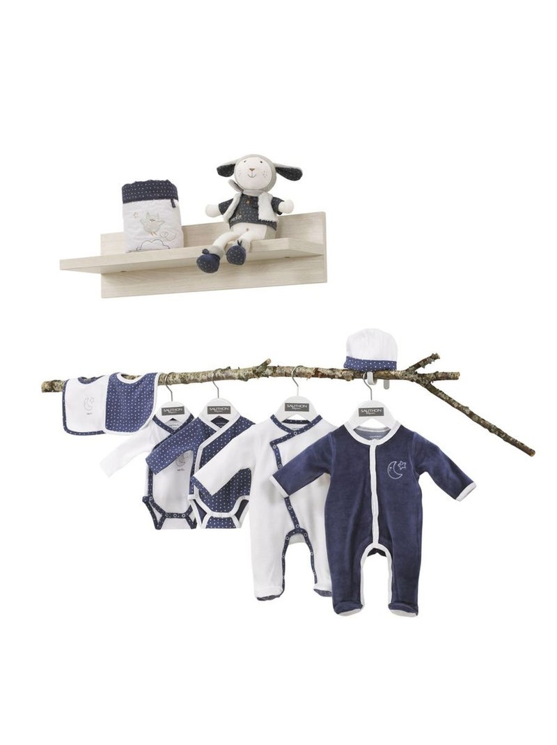 Baby-pyjama met lange mouwen van fluweel Wit - Kiabi