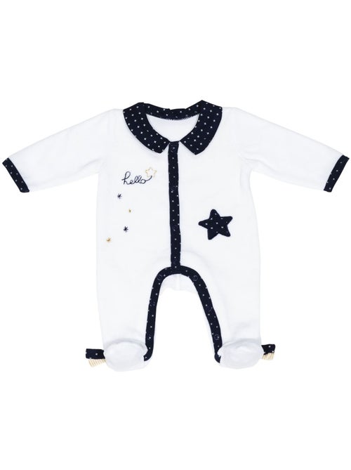 Baby-pyjama met lange mouwen van fluweel - Kiabi