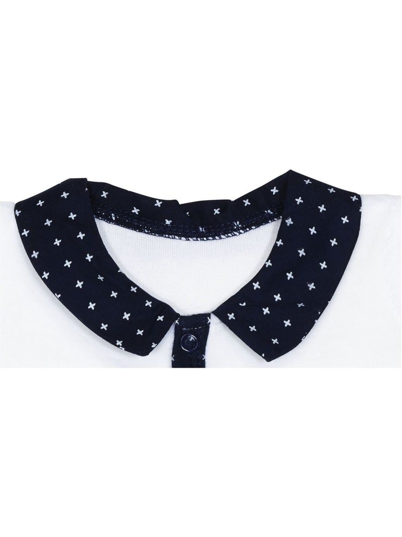 Baby-pyjama met lange mouwen van fluweel Wit - Kiabi