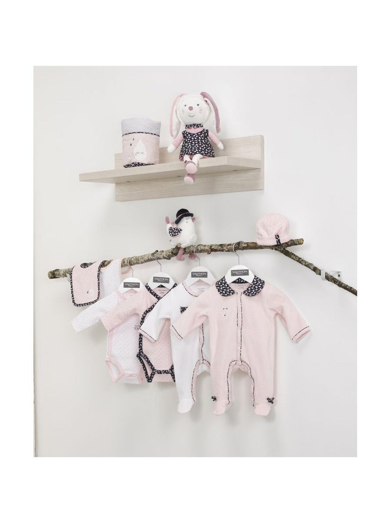 Baby-pyjama met lange mouwen van fluweel Wit - Kiabi