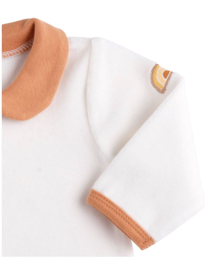 Baby-pyjama met lange mouwen van fluweel Wit - Kiabi