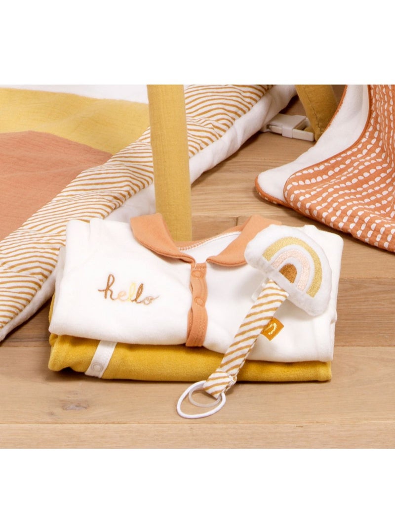 Baby-pyjama met lange mouwen van fluweel Wit - Kiabi